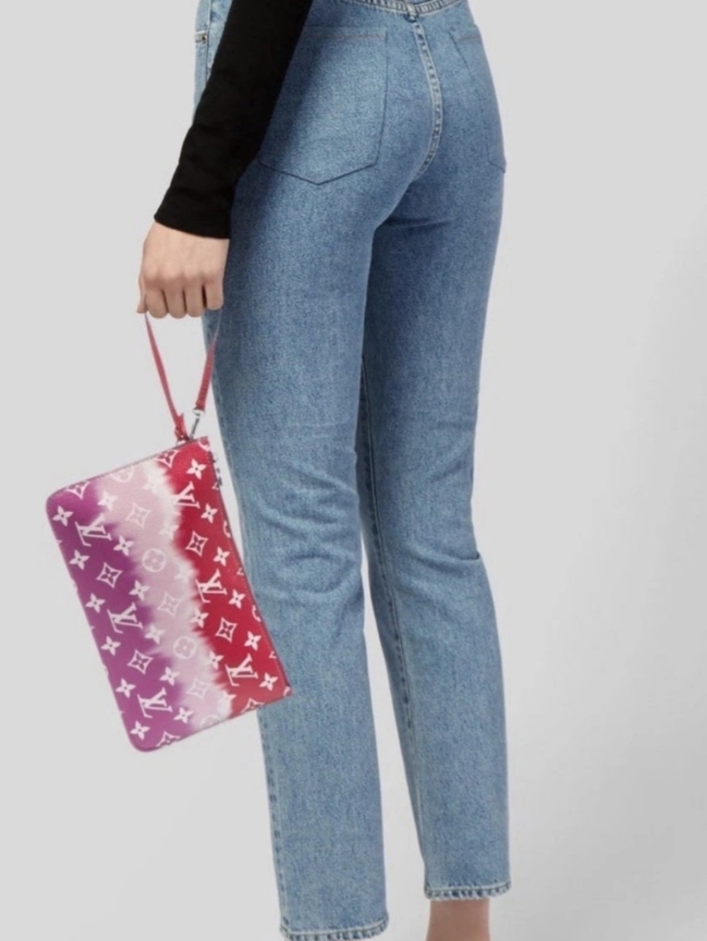 Louis Vuitton Escale Pouch Pochette Pink Red Tie Dye Neverfull Wristlet